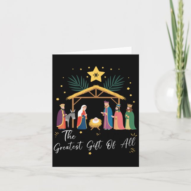 The Greatest Gift For All Christmas Nativity Jesus Karte (Vorderseite)