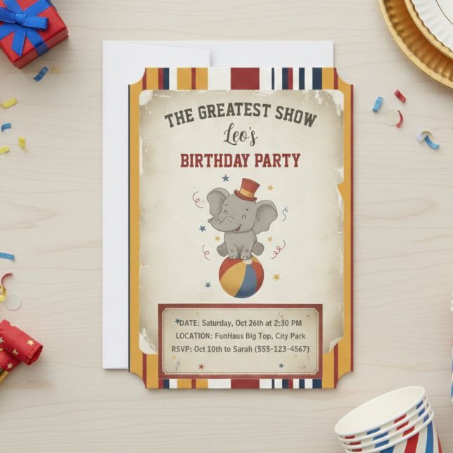 The Greatest Show | 1st Birthday Circus Invitation Einladung (Von Creator hochgeladen)
