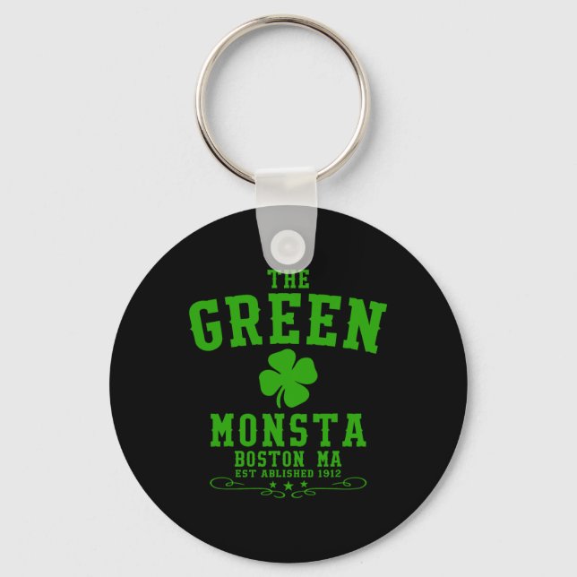 The Green Monsta Clic St Patricks Day Boston Name Schlüsselanhänger (Vorderseite)