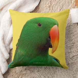 "The Green Orator" Eclectus Parrot Kissen