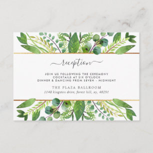 The Greenery & Gold Wedding Collection Empfang Begleitkarte