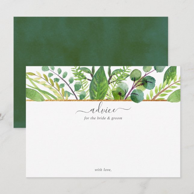 The Greenery & Gold Wedding Collection Hinweiskarte (Vorne/Hinten)