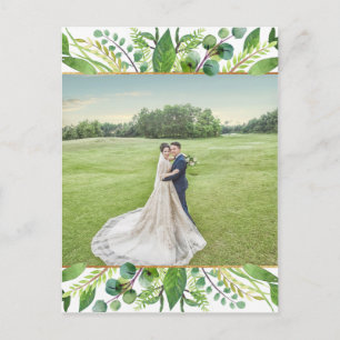 The Greenery & Gold Wedding Collection Vielen Dank Ankündigungspostkarte