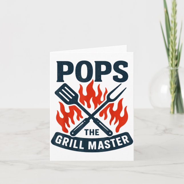 The Grill Master Bbq Father's Day Grandpa Grilling Karte (Vorderseite)