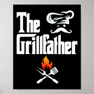 The Grillfather Bbq Grill und Smoker Grafik T-Shir Poster