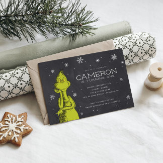 The Grinch Chalkboard 1st Birthday