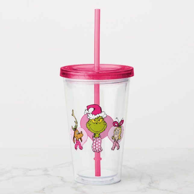 The Grinch Crew in Pink Valentine's Portrait Acryltrinkbecher (Vorderseite)