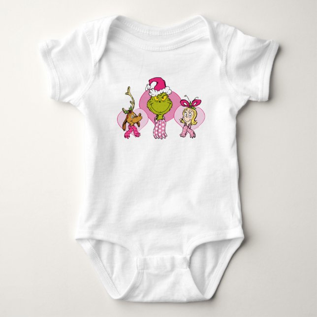 The Grinch Crew in Pink Valentine's Portrait Baby Strampler (Vorderseite)