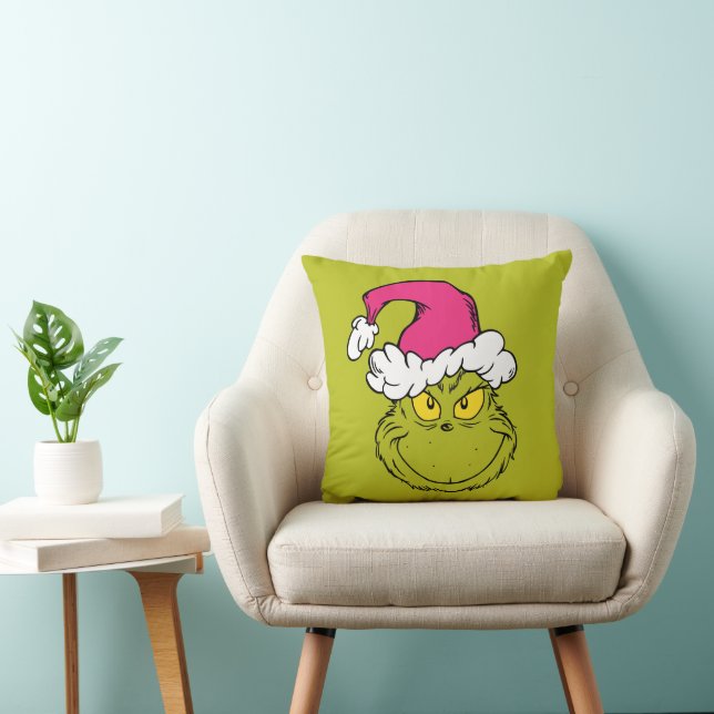 The Grinch in Pink Santa Hat Kissen (Stuhl )