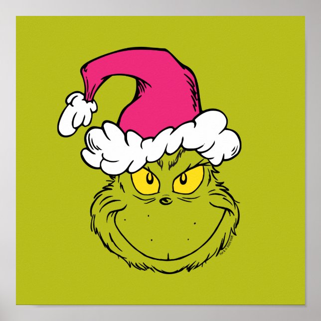 The Grinch in Pink Santa Hat Poster (Vorne)
