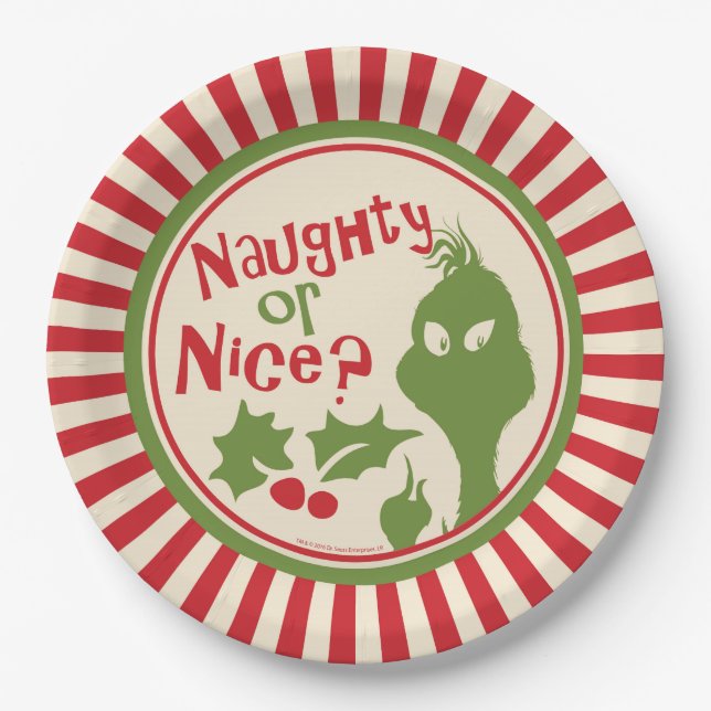 The Grinch | Naughty or Nice Pappteller (Vorderseite)