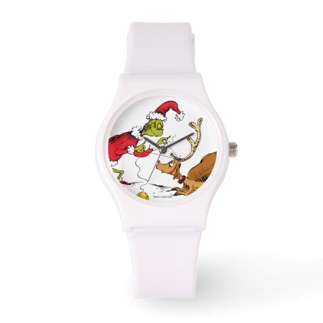 The Grinch Prepares Max the Reindeer Armbanduhr (Vorderseite)