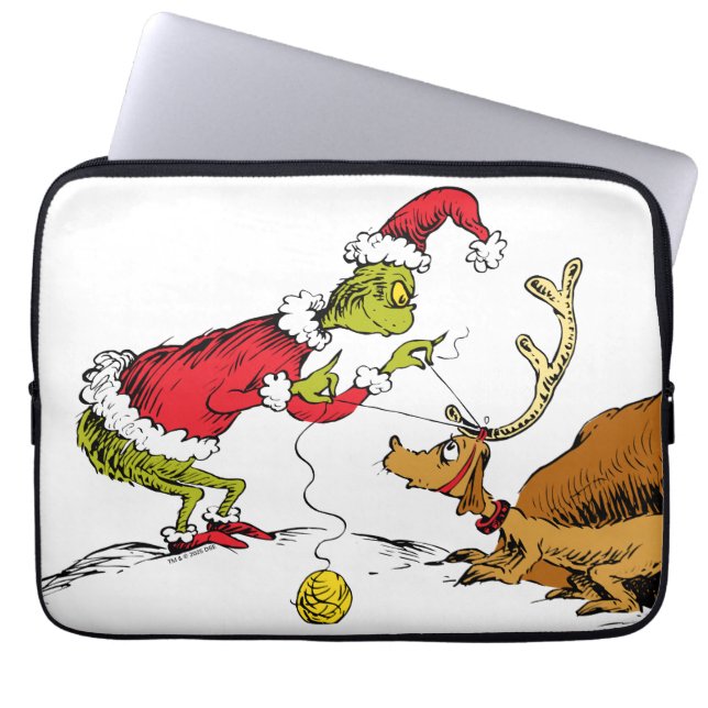 The Grinch Prepares Max the Reindeer Laptopschutzhülle (Vorderseite)