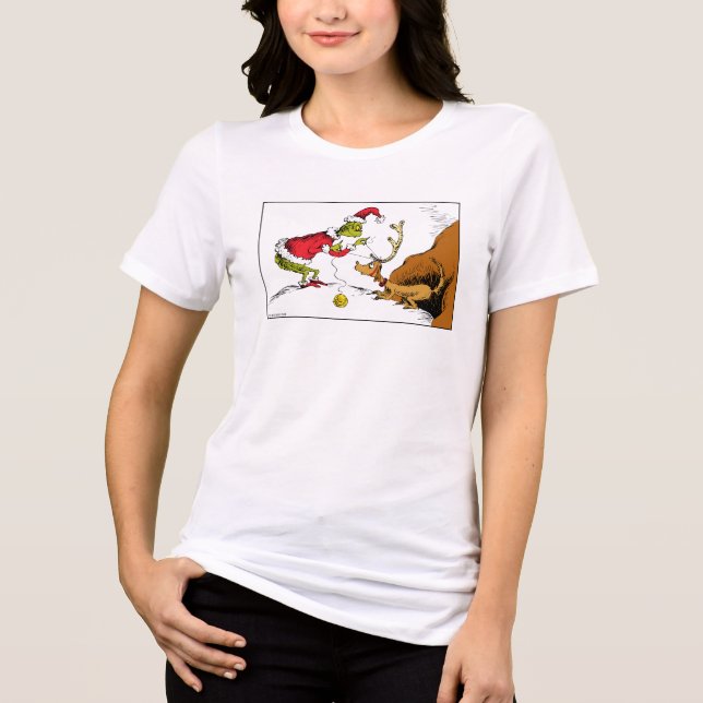 The Grinch Prepares Max the Reindeer Tri-Blend Shirt (Vorderseite)