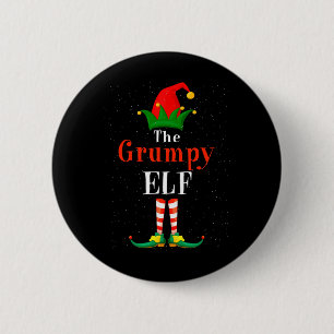 The Grumpy Elf Pajama Christmas Family Matching Gr Button