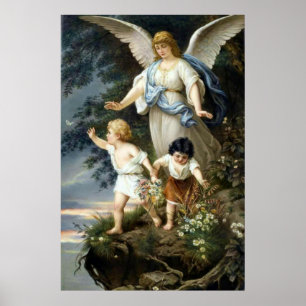 The Guardian Angel Bernhard Plockhorst Print Poster