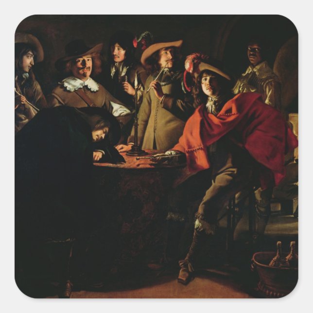 The Guards Srauking, 1643 Quadratischer Aufkleber (Vorderseite)