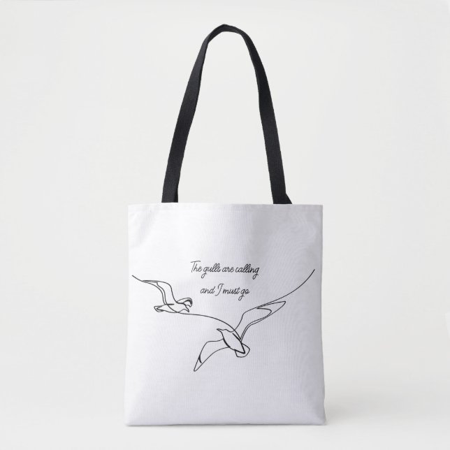 The gulls are calling and I must go Seagull art  Tasche (Vorderseite)