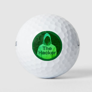 'The Hacker' Golfer: Funny Cyber Theme Custom Text Golfball