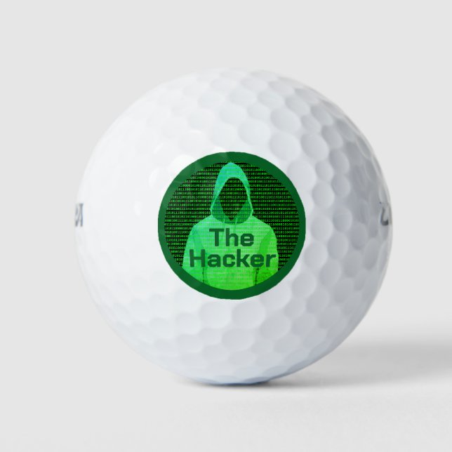 'The Hacker' Golfer: Funny Cyber Theme Custom Text Golfball (Vorderseite)