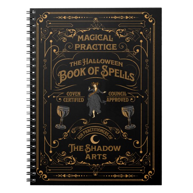 The Halloween Book of Zaubers Spiral Goth Notebook Notizblock (Vorderseite)