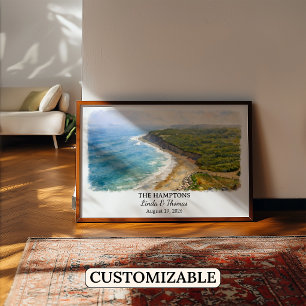 The Hamptons New York Poster, Wasserfarbe, Maßgesc Poster