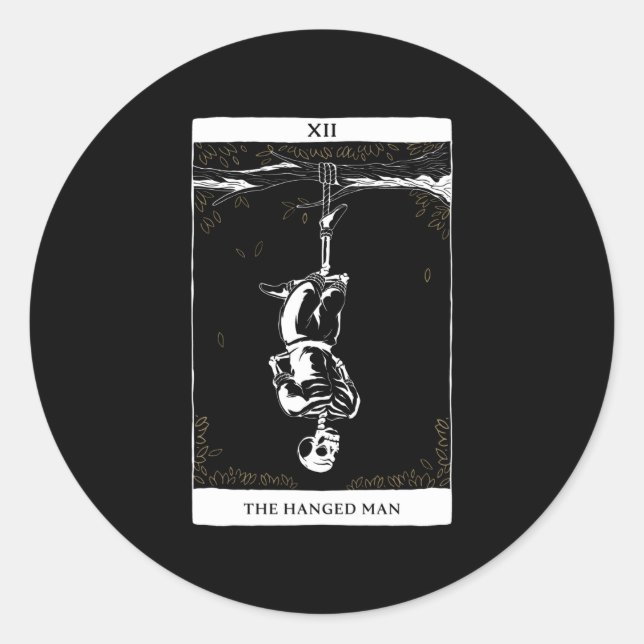 The Hanged Man - Tarot Card Gift Runder Aufkleber (Vorderseite)