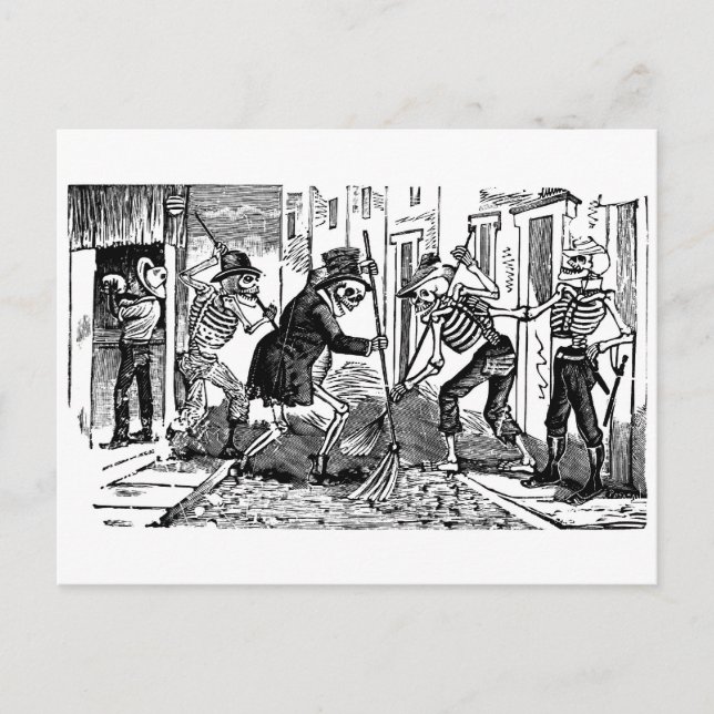 "The Happy Street Cleaner Calaveras" Postkarte (Vorderseite)
