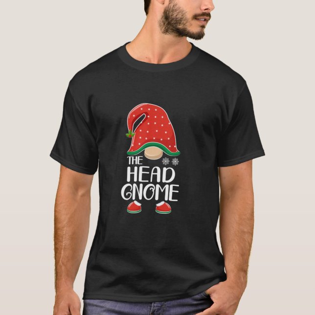 The Head Gnome Elf Matching Family Group Christmas T-Shirt (Vorderseite)