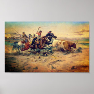The Herd Quitter (von C. M. Russell, c. 1897) Poster