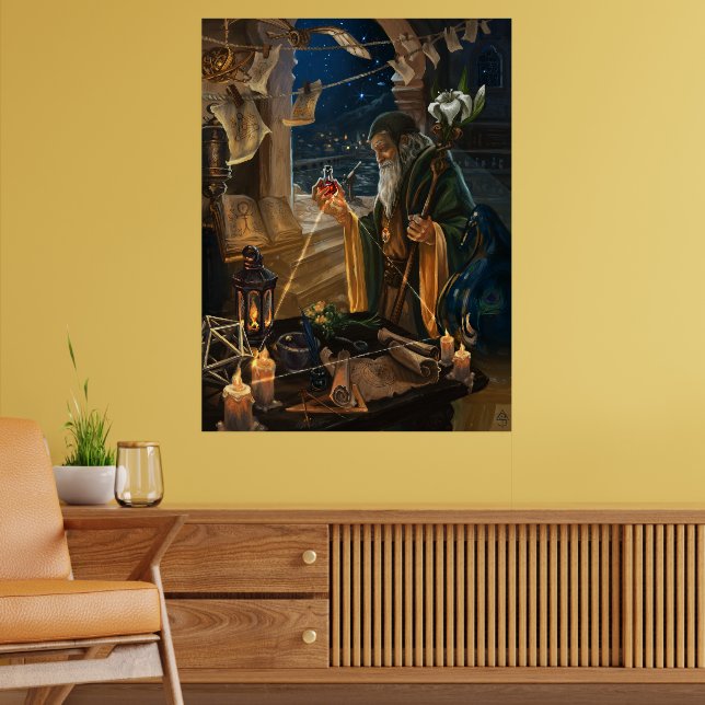 The Hermit card illustration - alchemy art Poster (Wohnzimmer 2)