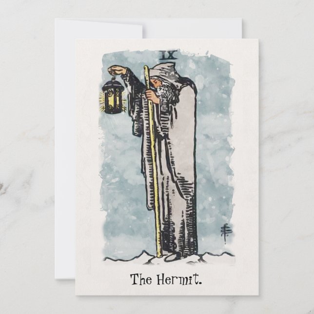 The Hermit Tarot Card Painting Einladung (Vorderseite)