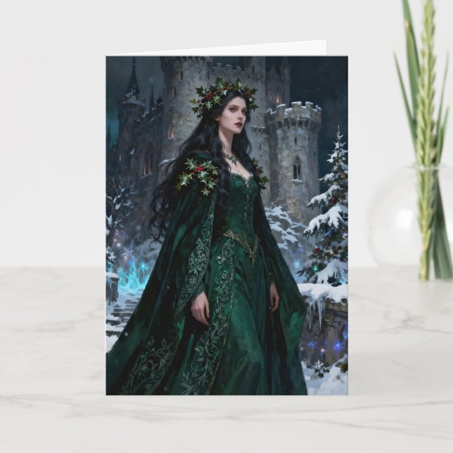 The Holly Queen Christmas Feiertagskarte (Vorderseite)