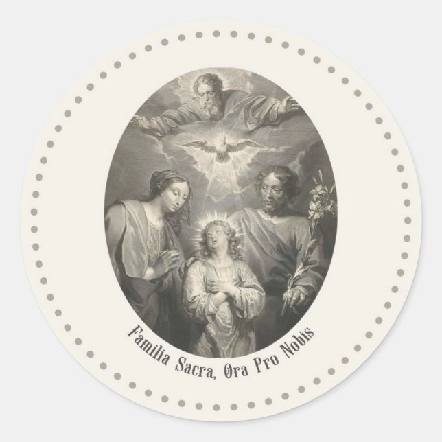 The Holy Family And Holy Trinity Round Sticker (Vorderseite)
