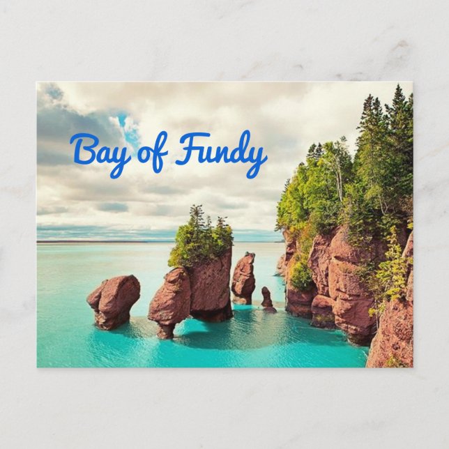 The Hopewell Rocks Bay of Fundy Canada stilisiert Postkarte (Vorderseite)