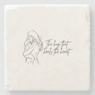 The Hug That Heals the Heart Stone Coaster  Steinuntersetzer