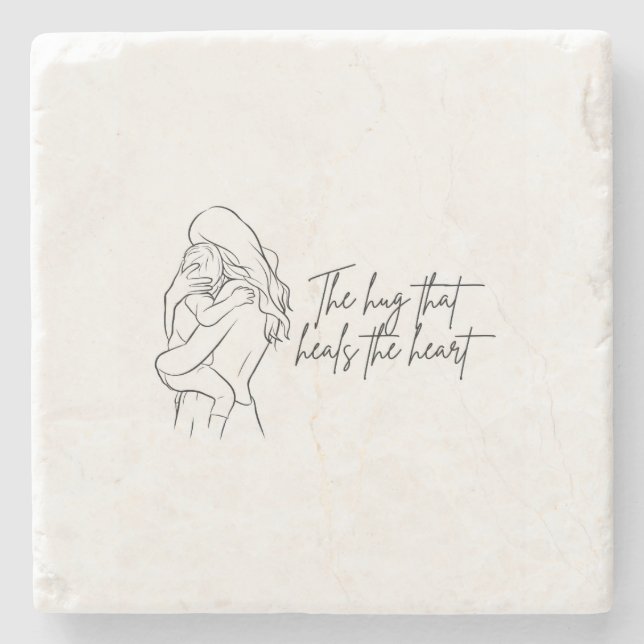 The Hug That Heals the Heart Stone Coaster  Steinuntersetzer (Vorderseite)