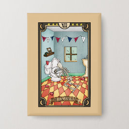 The Hungover Man | Funny Tarot Card Button