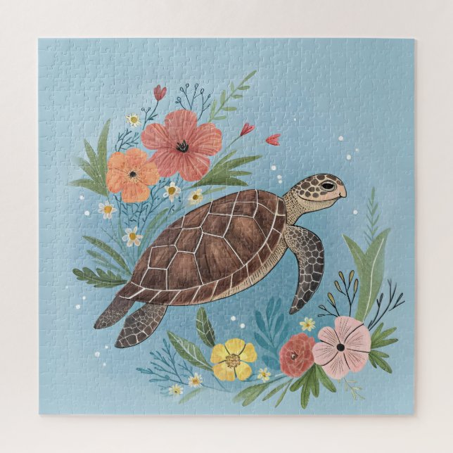 The illustration of a sea turtle (Vertikal)