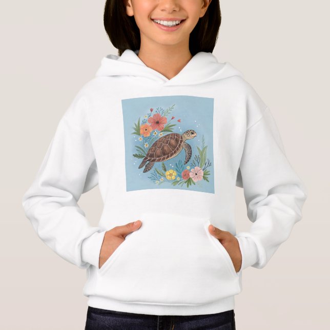 The illustration of a sea turtle hoodie (Vorderseite)