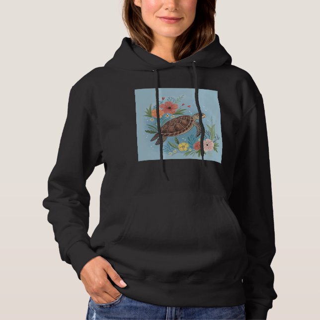 The illustration of a sea turtle hoodie (Vorderseite)