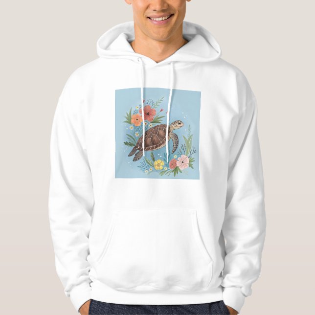 The illustration of a sea turtle hoodie (Vorderseite)