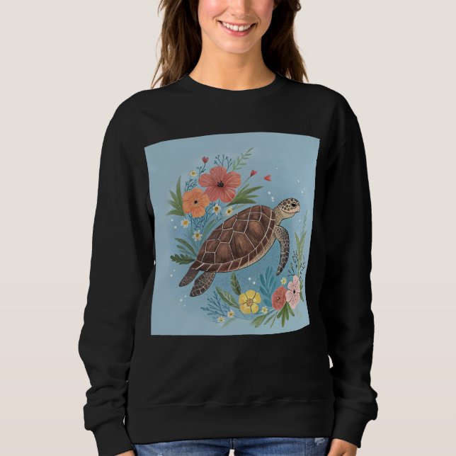 The illustration of a sea turtle sweatshirt (Vorderseite)