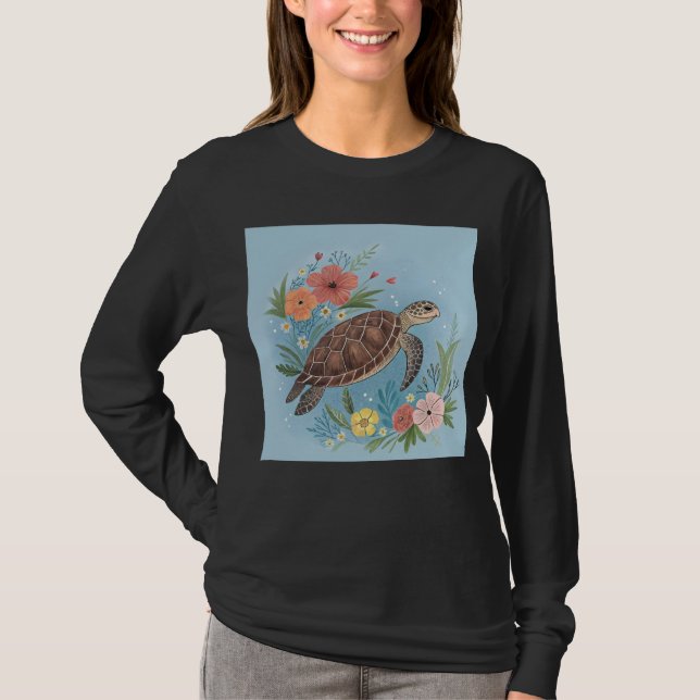 The illustration of a sea turtle T-Shirt (Vorderseite)