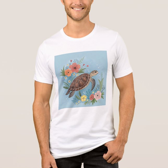 The illustration of a sea turtle Tri-Blend shirt (Vorderseite)