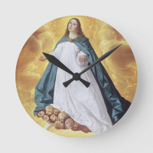 The Immaculate Conception, c.1628-30 (oil on canva Runde Wanduhr