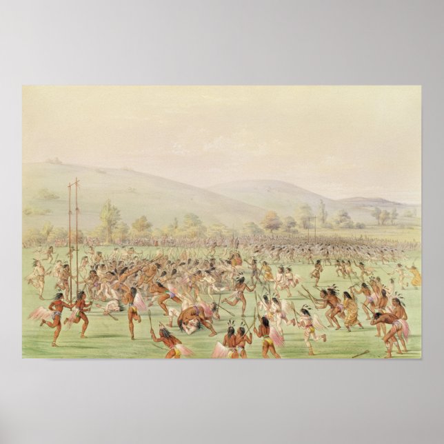 The Indian Ball Game, c.1832 Poster (Vorne)