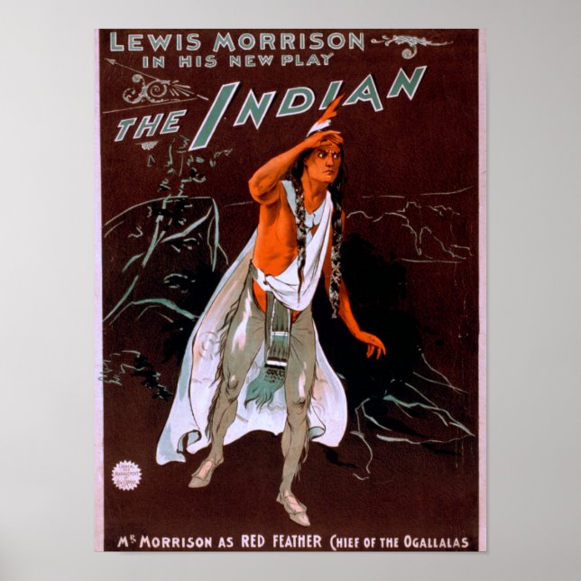 "The Indian" - Red Feather, Chief of the Poster (Vorne)