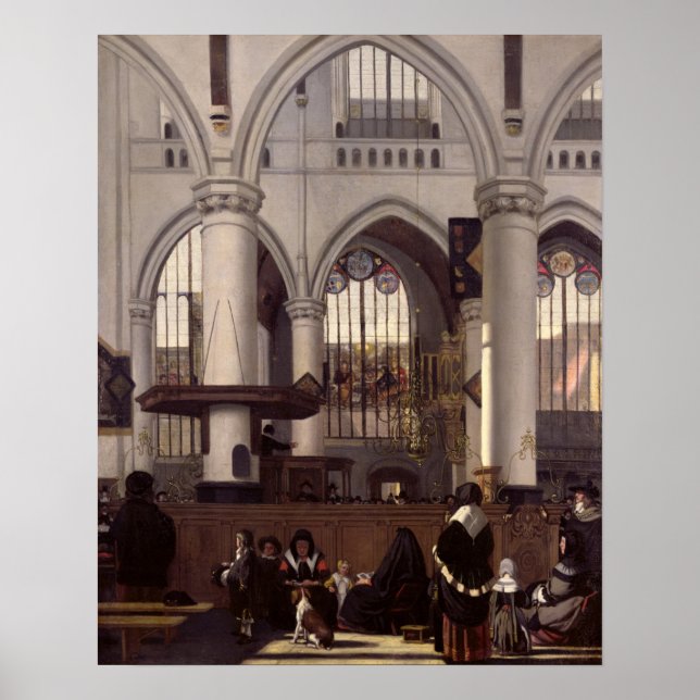The Interior of Oude Kerk, Amsterdam, c.1660 Poster (Vorne)