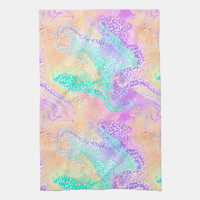The Iridescent Leopard Series Design 3 Geschirrtuch (Vertikal)